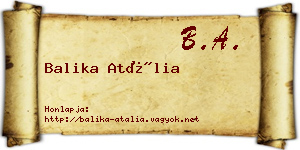 Balika Atália névjegykártya